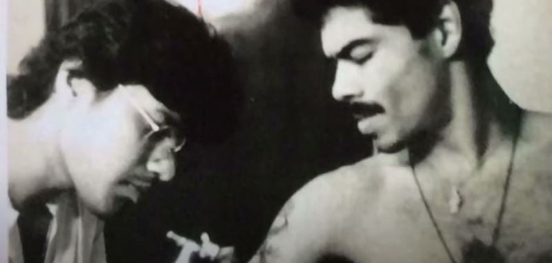 A picture of young Anil Gupta (left)