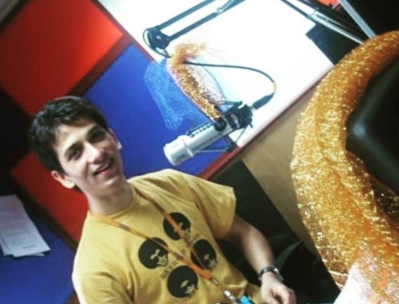 A picture posted by Abhijeet Khandkekar on social media from his job as Radio Jockey