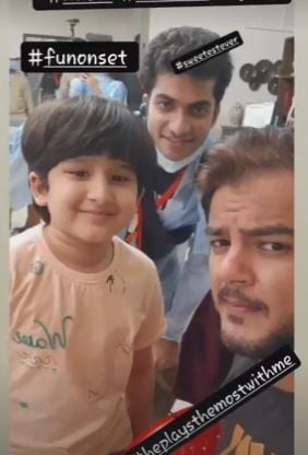 A post shared by Angad Maholay when he was shooting Ram Setu