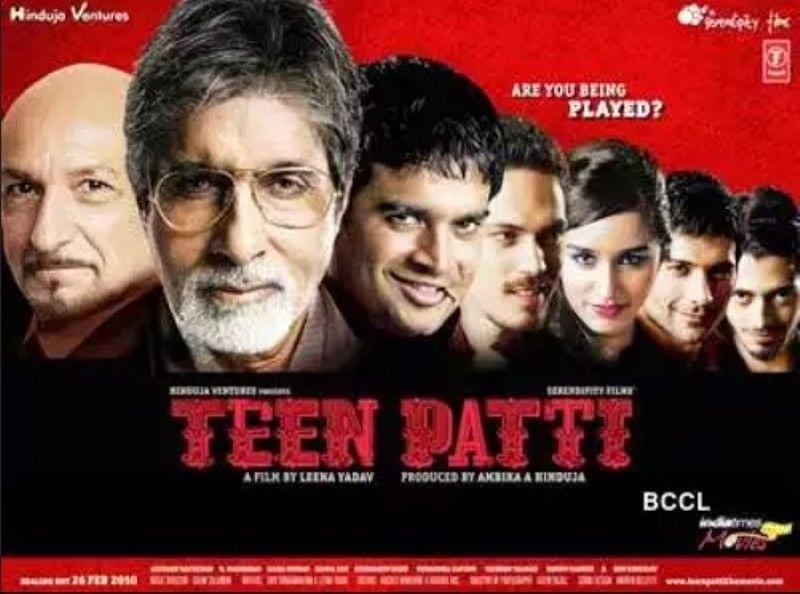 A poster of the Hindi film Teen Patti (2010)