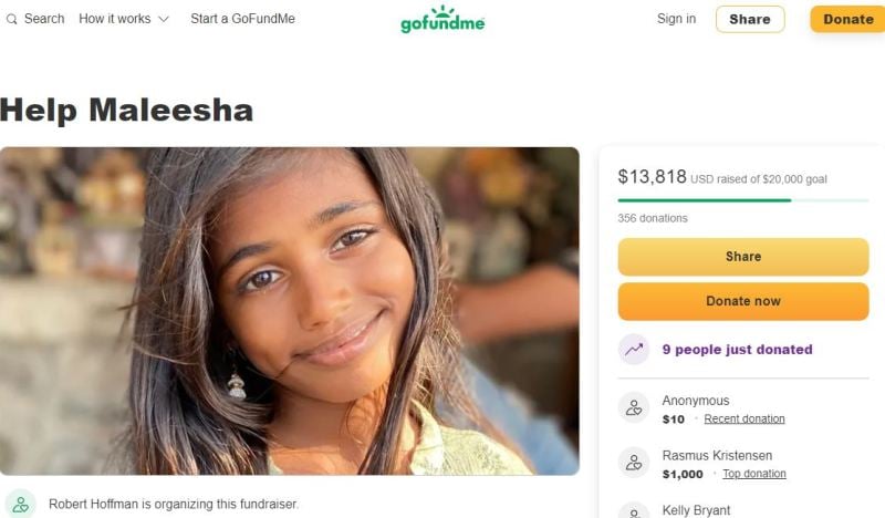 A screenshot of Maleesha