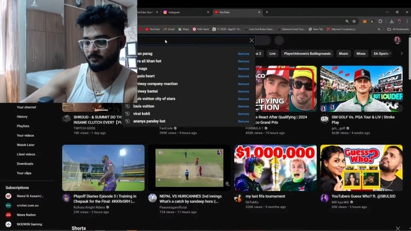 A screenshot of Riyan Parag