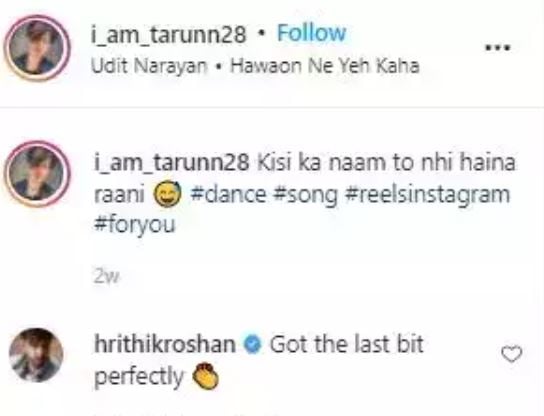 A snip featuring Hrithik Roshan