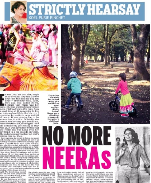 A snip of an article by Koel Purie in a renowned magazine