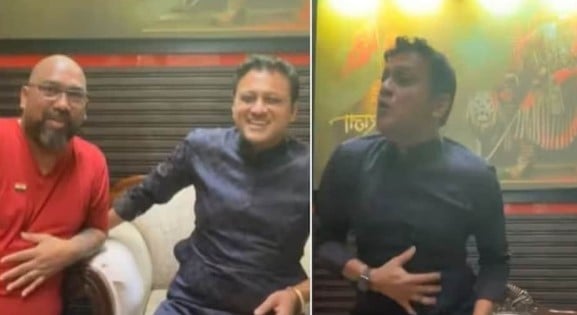 A snip of the Facebook Live video of Abhishek Ghosalkar and Mauris Noronha