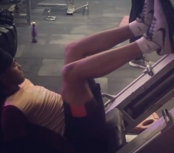 A snip of the workout session of Vikramjit Singh at a gym