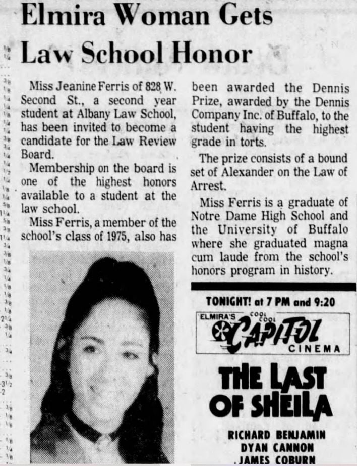 A snippet from a newspaper highlighting Jeanine Pirro