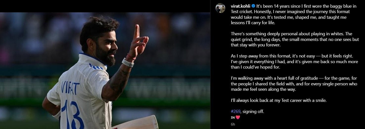 A snippet of Virat Kohli
