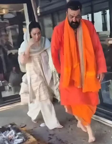 A still from the video in which Sanjay was seen renewing his vows with his wife