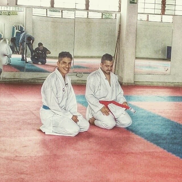A still of Cristian Pasquel during karate training