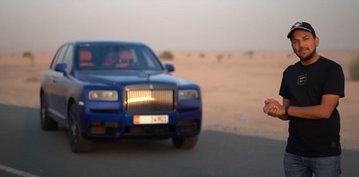A still of Gagan Choudhary from his video Rolls Royce Cullinan Black Badge Drive Impressions