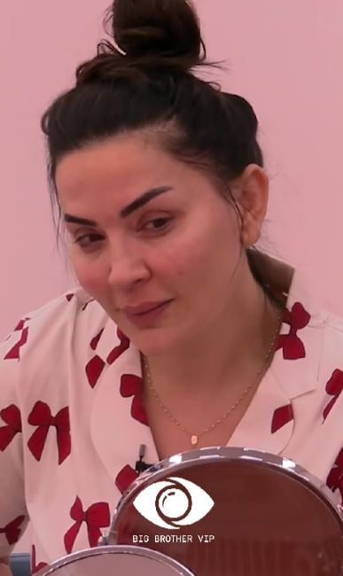 A still of Rozana Radi from the Albanian reality TV show Big Brother VIP (2024)