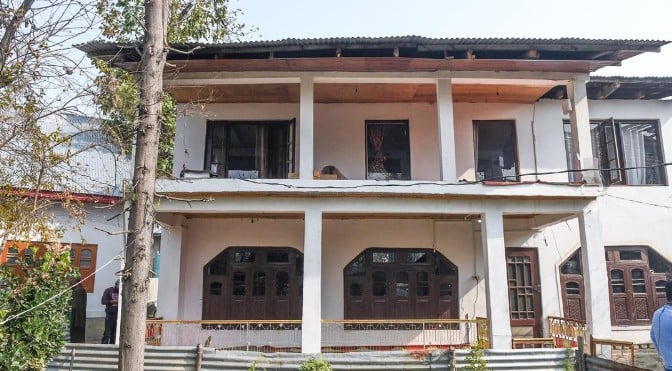 A view of the house in Pulwama that belongs to Dr Mohammad Umar, an accused in the Delhi Red Fort blast