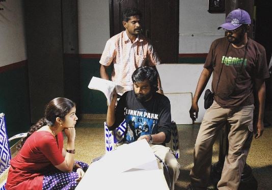 A working still from the sets of Subramaniapuram