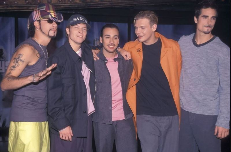 Backstreet Boys: A. J. McLean, Brian Littrell, Howie Dorough, Nick Carter and Kevin Richardson (left to right) during a press conference while promoting their new album 