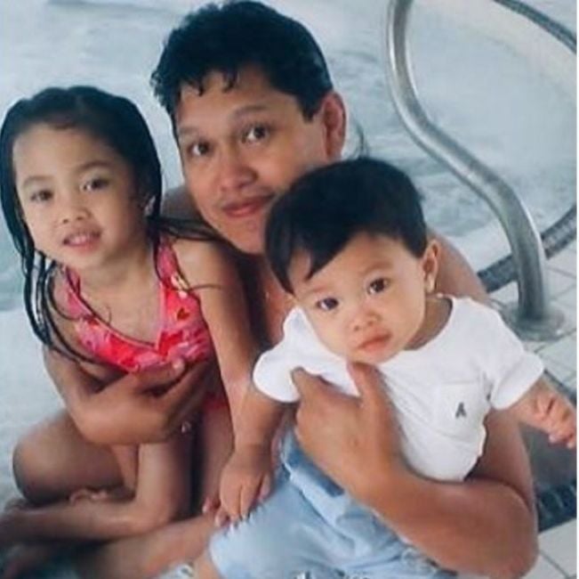 AC Bonifacio during her childhood with her brother and father