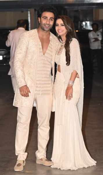 Aadar and Alekha during their Roka ceremony