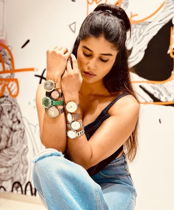 Aadhirai Soundarajan while promoting a watch brand