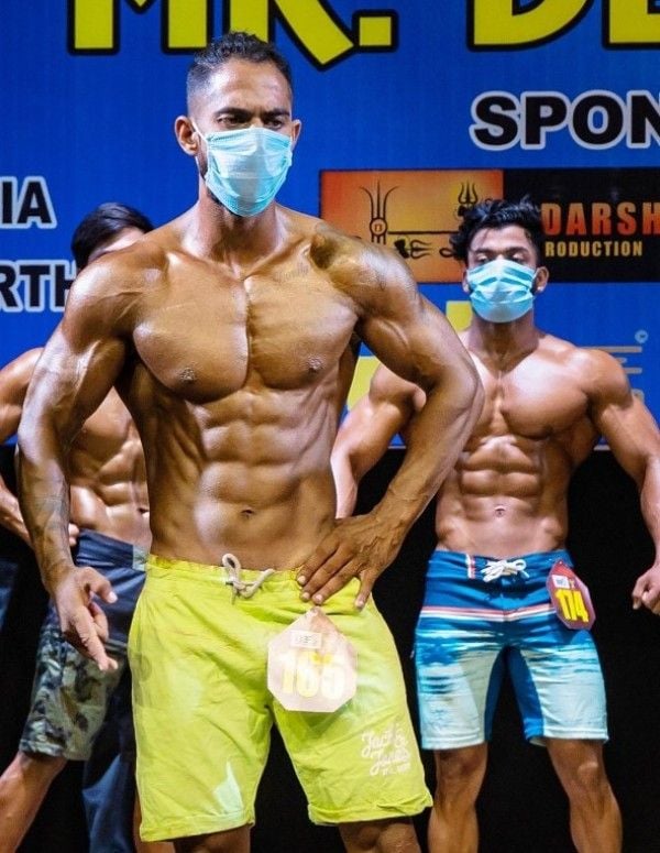Aadi Nagar during a bodybuilding competition
