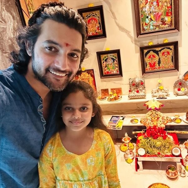 Aadi Saikumar with his daughter