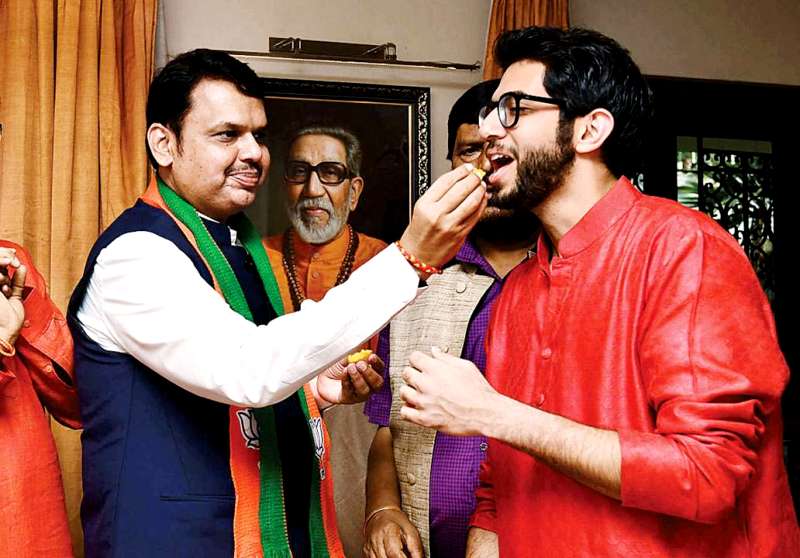 Aaditya Thackeray with Devendra Fadnavis