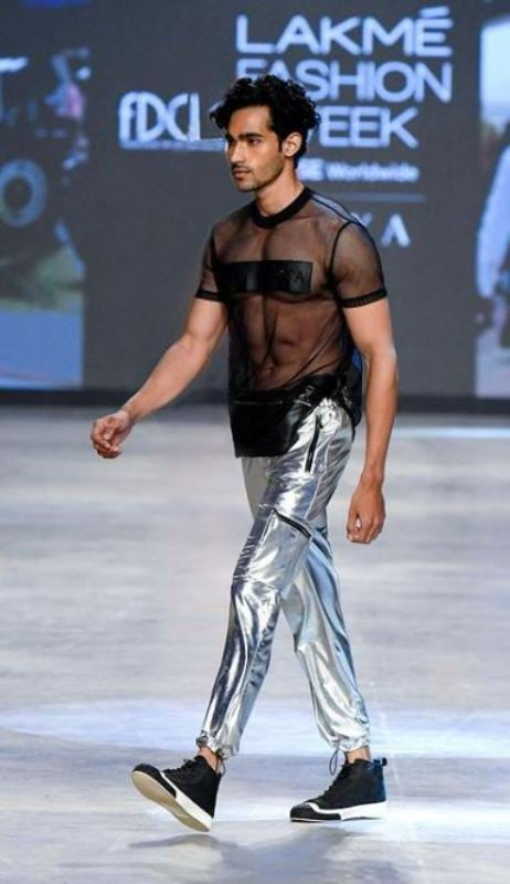 Aagaz Akhtar at the Lakme Fashion Week (2021) in Mumbai