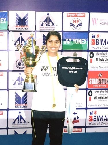 Aakarshi Kashyap with her Under-19 National Champion trophy