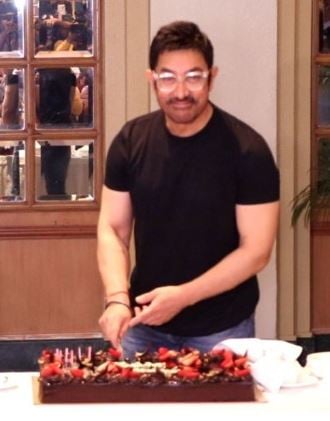 Aamir Khan during his 60th birthday celebrations