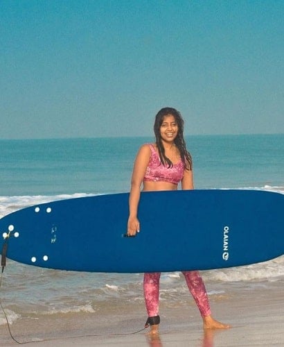 Aanvi Kamdar during her vacation