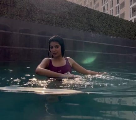 Aarchi Sachdeva while enjoying swimming
