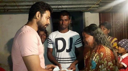 Aari Arjuna With a Poor Family