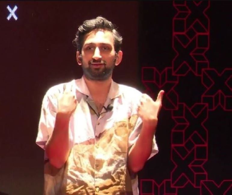 Aaron Arjun Koul during his Ted talk