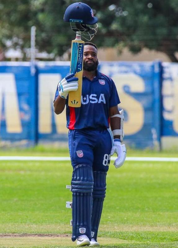 Aaron Jones celebrating his maiden List-A century