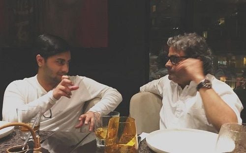 Aasmaan Bhardwaj with his father