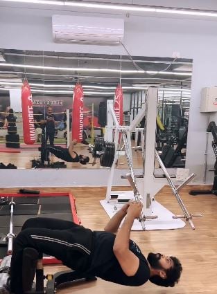 Aata Sandeep during his workout session