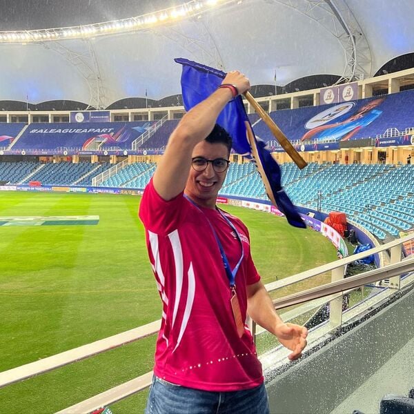 Aatman Desai enjoying an IPL match in stadium