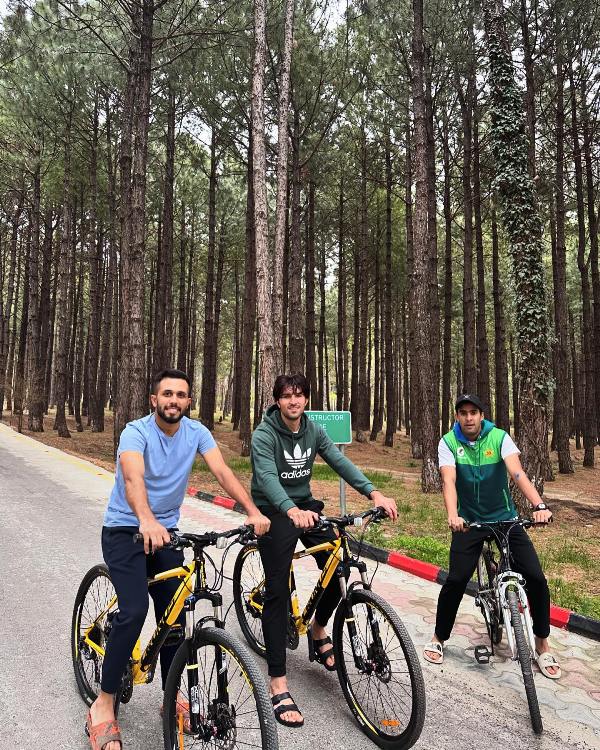 Abbas Afridi cycling with his friends
