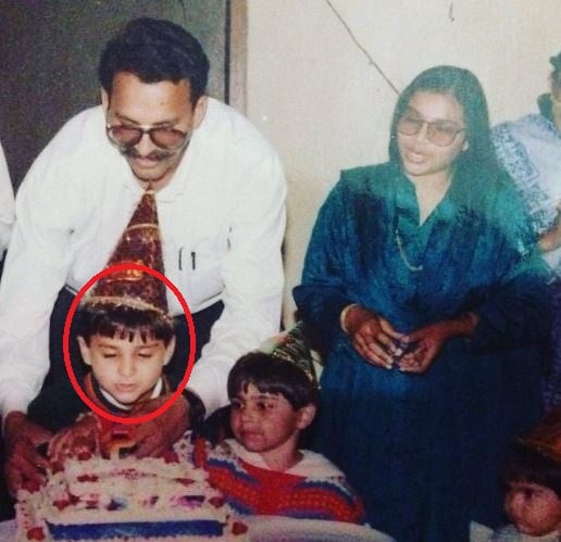 Abbas Ansari in childhood with his family