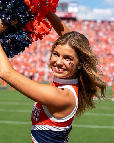 Abbie Stockard- Cheerleader at an event