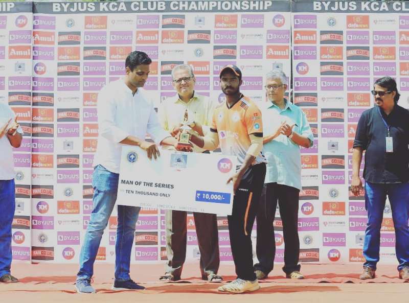 Abdul Bazith P A after becoming Man of the Series in BYJU