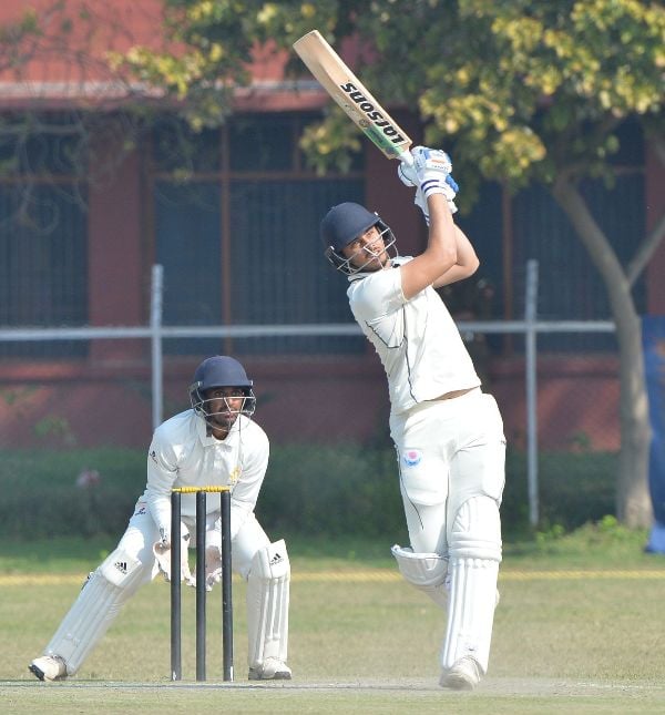 Abdul Samad slams one above the boundry rope during Jammu &amp; Kashmir v Karnataka, Ranji Trophy 2019-20 quarter-final, Jammu, February 23, 2020
