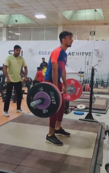 Abdulla Aboobacker working out at the gym
