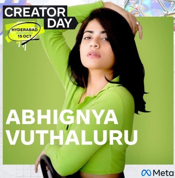 Abhignya Vuthaluru poster as the host of Creator Day 2022