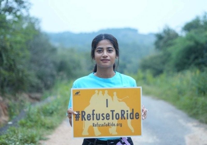 Abhignya Vuthaluru showing her support to Refuse to Ride campaign
