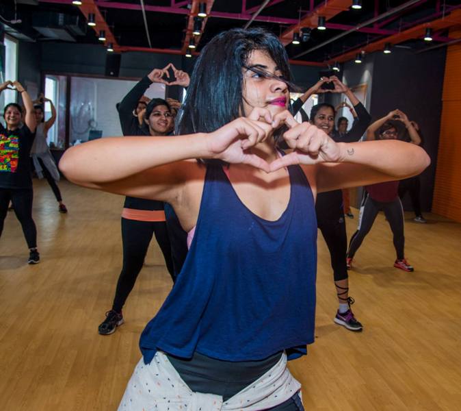 Abhignya Vuthaluru when she was working as a zumba instructor