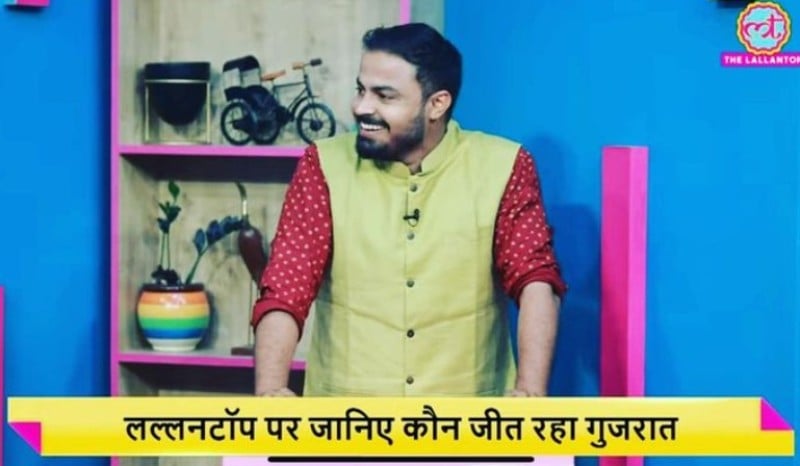 Abhinav Pandey in a still from the 2022 Gujarat Legislative Elections cover story