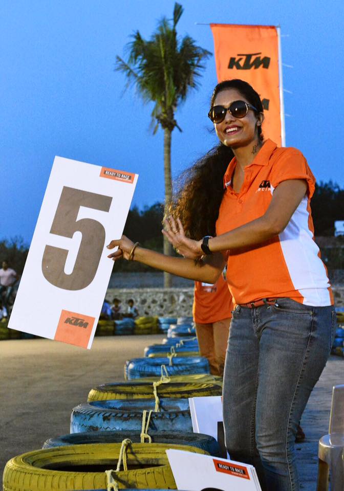Abhirami Venkatachalam As A KTM Bike Racing Cheerleader