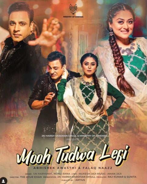 Abhishek Avasthi on the poster of the Haryanvi song titled 