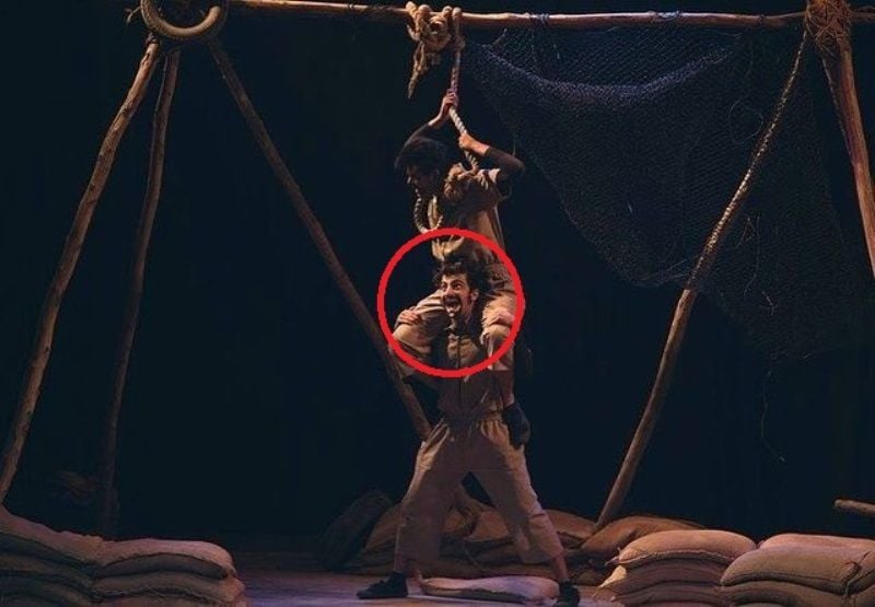 Abhishek Chauhan while acting in a theatrical production