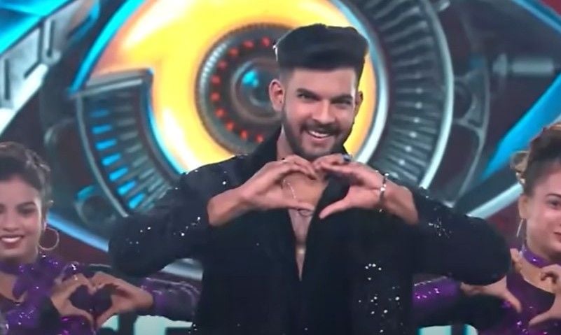 Abhishek Jayadeep during his entry into the Bigg Boss Malayalam season 6